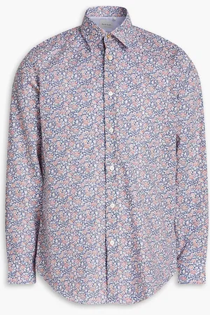 Paul Smith Hemd aus Baumwollpopeline mit floralem Print - Blau - S