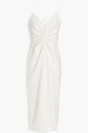 Cinq A Sept Melby Midikleid aus Crêpe mit Twist-Detail - Weiß - US 12
