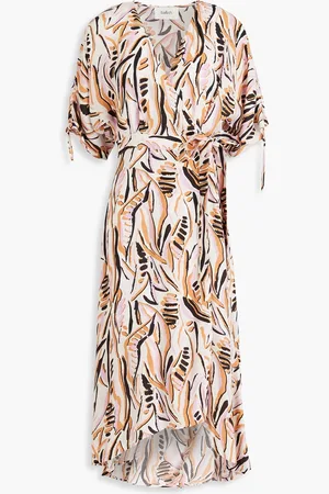 Bash Tabb bedrucktes Midi-Wickelkleid aus Crêpe - Pink - 0