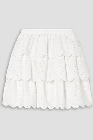 Jason Wu Gestufter Minirock aus einer Baumwollmischung mit Lochstickerei - - US 10