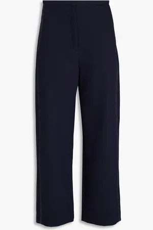 Tory Burch Hose mit geradem Bein aus Twill aus einer Baumwollmischung - Blau - US 10