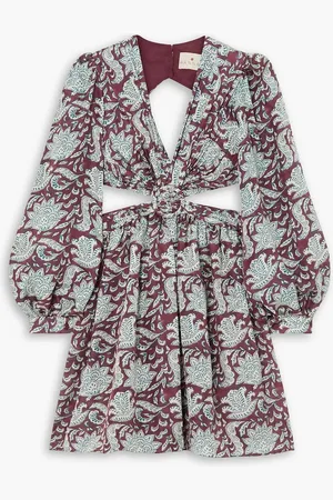 Cubus Mia Minikleid aus Seiden-Voile mit floralem Print und Cut-outs - - 3