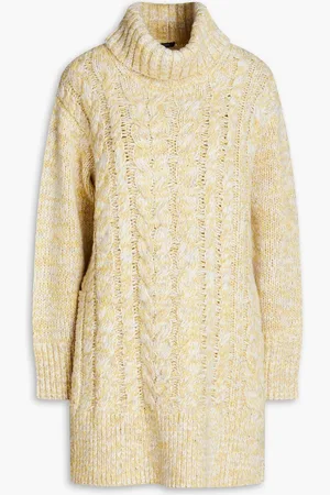 Joseph Rollkragenpullover aus einer melierten Wollmischung mit Zopfstrickmuster - - M