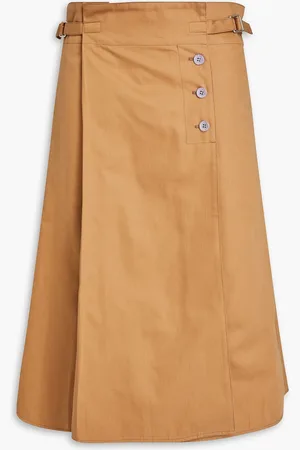 Acne Studios Wickelrock aus Baumwoll-Twill mit Falten - Braun - DE 32