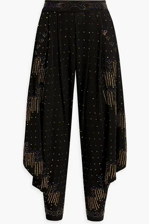 Camilla Verzierte Karottenhose aus Stretch-Jersey mit Drapierung - - XXS