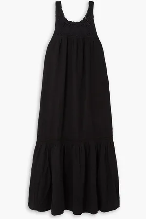 Honorine Allegra Maxikleid aus Baumwollgaze mit Häkelbesätzen - - M