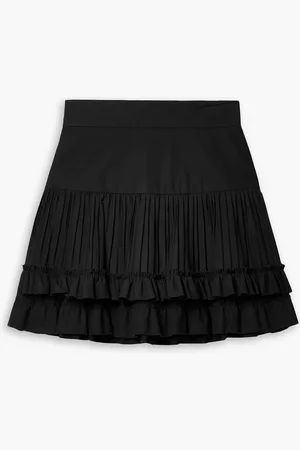 BRANDON MAXWELL Gestufter Minirock aus Popeline mit Falten - - US 0