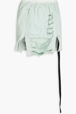 Rick Owens Minirock aus Denim in Distressed-Optik - Grün - XS