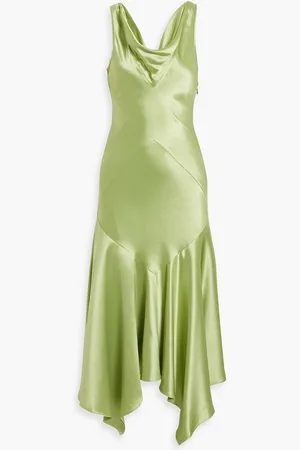 Nicholas Asymmetrisches Midikleid aus Satin mit Drapierung - Grün - US 6