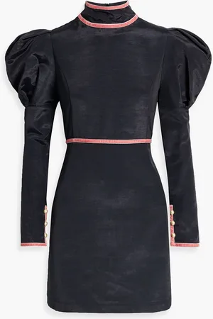 BATSHEVA Tate verziertes Minikleid aus Faille mit Samtbesatz - - US 0