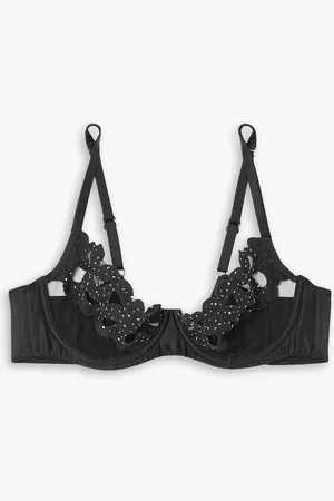 Agent Provocateur Angelinna Bügel-BH aus Tüll und Satin mit Spitzenbesätzen und Kristallen - - 34 D