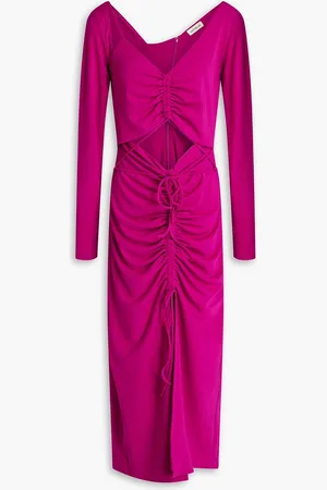 Nicholas Midikleid aus Stretch-Jersey mit Cut-outs und Raffungen - Lila - US 0