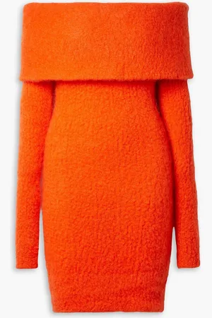 Isabel Marant Aria schulterfreies Minikleid aus gebürstetem Strick - Orange - FR 40