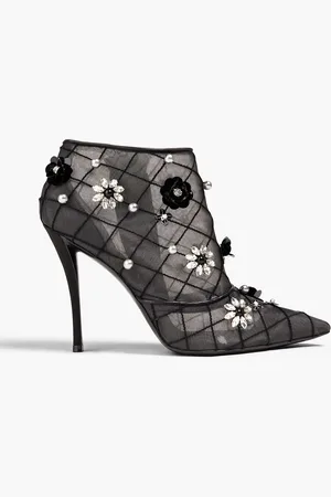 Roger Vivier Sin Flower Ankle Boots aus Mesh mit Verzierung - - EU 36