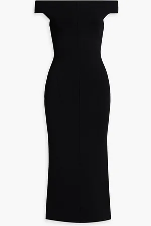 GALVAN Aphrodite schulterfreies Midikleid aus Stretch-Strick - - M