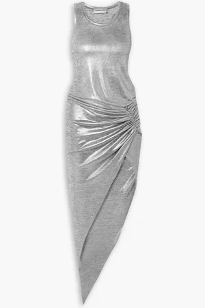 ALEXANDRE VAUTHIER Asymmetrisches Midikleid aus Stretch-Jersey in Metallic-Optik mit Raffung - Metallic - FR 38