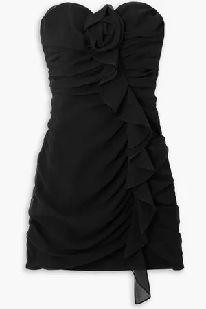 Alessandra Rich Trägerloses Minikleid aus Seiden-Georgette mit Rüschen - - IT 44