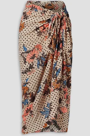 ULLA JOHNSON Paz Pareo aus bedrucktem Voile aus einer Baumwollmischung - Weiß - ONESIZE