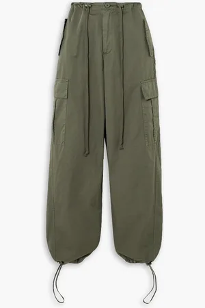 GOOD AMERICAN Parachute Cargohose mit weitem Bein aus Baumwolle - Grün - 6