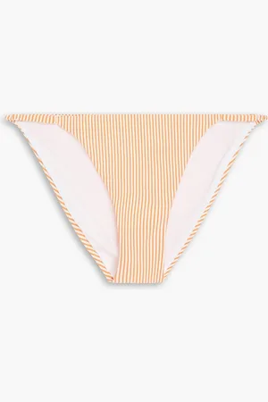 ONIA Hannah tief sitzendes Bikini-Höschen aus Stretch-Seersucker mit Streifen - - L