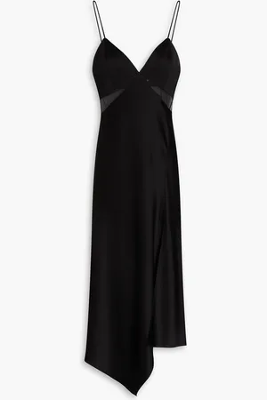 ALICE+OLIVIA Alice Olivia - Moriah asymmetrisches Midikleid aus glänzendem Crêpe - - US 0