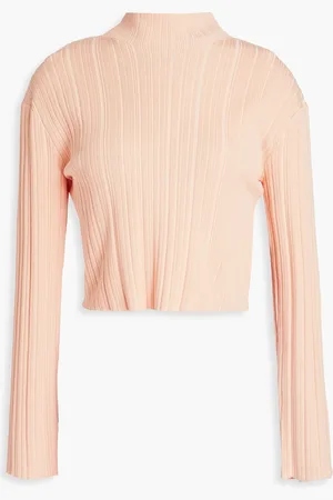 Maje Cropped Rollkragenpullover aus Rippstrick - Pink - 1