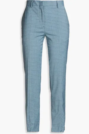 Paul Smith Karottenhose aus einer Wollmischung mit Karomuster - Blau - IT 38