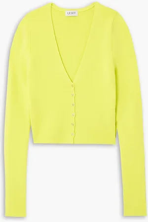 Leset Grace verkürzter Cardigan aus Rippstrick - Gelb - L