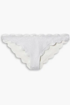 Marysia Antibes wendbares Bikini-Höschen aus Metallic-Seersucker mit Wellenkanten - Metallic - XXS