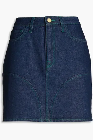 Triarchy Minirock aus Denim mit Steg - Blau - 24