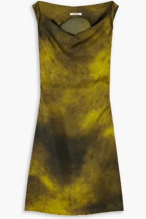 Gauchere Kleid aus Twill mit Batikmuster - Grün - FR 42