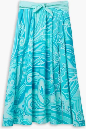 Etro Maxirock aus Popeline aus einer Baumwollmischung mit Print - Blau - IT 42