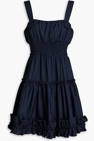 Jason Wu Minikleid aus Popeline aus einer Baumwollmischung mit Raffung - Blau - US 12