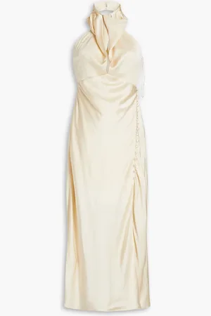 Nicholas Neckholder-Midikleid aus Seidensatin - Neutral - US 8