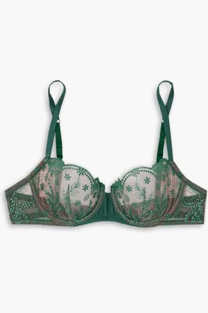 I.D. Sarrieri Siracusa Dream Bügel-BH aus besticktem Tüll mit Satinbesätzen - Grün - 36 DD