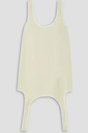 Gauchere Asymmetrisches Kleid aus Crêpe de Chine - Weiß - FR 38