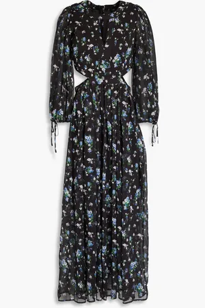 Maje Midikleid aus Krepon mit floralem Print und Cut-outs - - FR 36