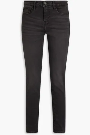 Frame Le Garcon Cropped Boyfriend-Jeans mit schmalem Bein in ausgewaschener Optik - Grau - 31