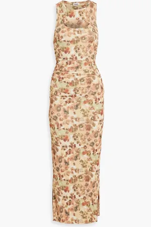 Nanushka Rilo bedrucktes Midikleid aus Jersey mit Raffungen - Orange - XS