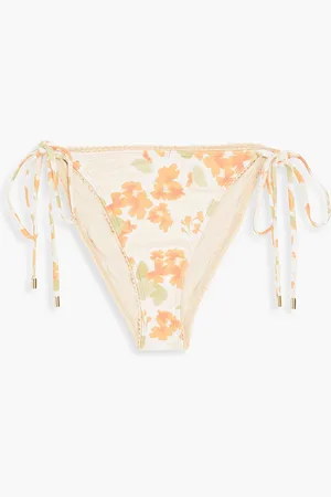 Peony Bikini-Höschen aus Stretch-ECONYL® mit Blumenprint - - XL