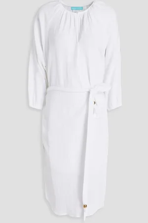 Melissa Odabash Katie Kleid aus Baumwoll-Voile mit Raffung - - L