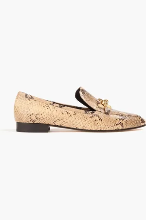 Tory Burch Jessa verzierte Loafers aus Leder mit Schlangeneffekt - - US 5.5