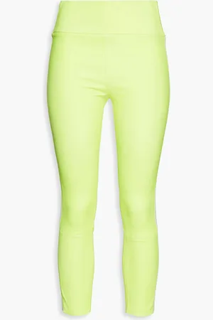 SPRWMN Cropped Leggings aus neonfarbenem Stretch-Leder - Gelb - S