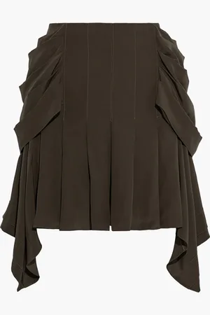 Chloé Asymmetrischer Minirock aus Seiden-Crêpe mit Falten - Grün - FR 38