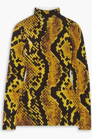 AZ FACTORY Thebe Magugu Stehkragenpullover aus Stretch-Strick mit Schlangenprint - - XS