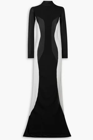 Grace Silhouette Maxikleid aus Stretch-Strick und Mesh - - FR 40
