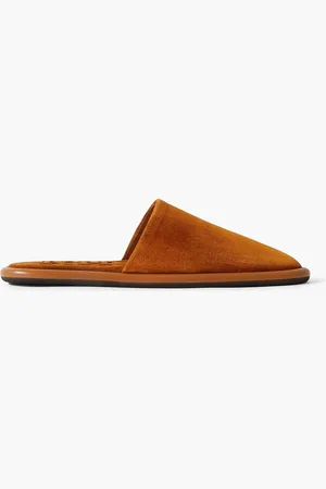 Khaite Monaco Slippers aus Veloursleder - Braun - EU 38