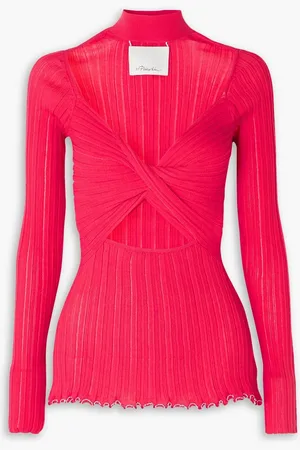 3.1 Phillip Lim Oberteil aus einer gerippten Baumwollmischung mit Twist-Detail an der Vorderseite und Cut-outs - Pink - XS