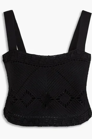 Maje Cropped crochet-knit tank - - 2