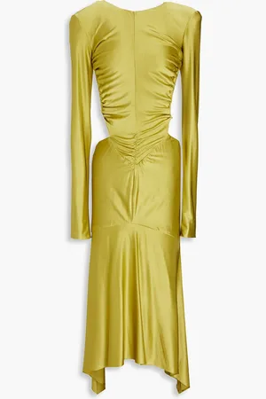 ALEXANDRE VAUTHIER Midikleid aus Stretch-Jersey mit Rückenausschnitt und Kristallverzierung - Grün - FR 44